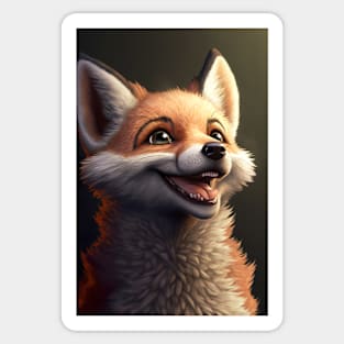 Cool portrait of a cute Fox Sticker